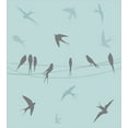 thumbnail image 3 of Bird on a Wire Duvet Cover Set, Freedom Themed Pattern with Flying Swallows, Decorative 3 Piece Bedding Set with 2 Pillow Shams, King Size, Blue Grey Multicolor, by Ambesonne, 3 of 3
