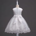 thumbnail image 4 of ATOGUTA Junior Bridesmaid Dresses White Sleeveless Tulle Formal Wedding Pageant Party Fancy Princess Ball Gown Dresses 2T-12, 4 of 7