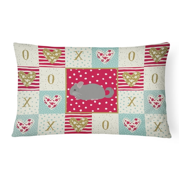 Carolines Treasures CK5418PW1216 Agouti Chinchilla Love Canvas Fabric Decorative Pillow, Red, 12H x16W, multicolor