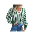 thumbnail image 1 of Liacowi Women Juniors Knitted Sweater Long Sleeve Striped Pullover Retro Jumpers Tops Fall Loose Knitwear for Teen, 1 of 6