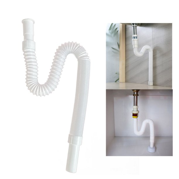 Sink Drain Plumbing Flexible Sink Drain Pipe Plastic Head U/S Trap