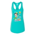 thumbnail image 2 of Wild Bobby, Betty Boop Island Girl Paradise Betty Boop Ladies Racerback Tank Top, Tahiti Blue, X-Large, 2 of 5