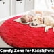 thumbnail image 4 of Red Round Rug for Bedroom,Fluffy Circle Rug 4'X4' for Kids Room,Furry Carpet for Teen Girls Room,Shaggy Circular Rug for Nursery Room,Fuzzy Plush Rug, 4 of 4