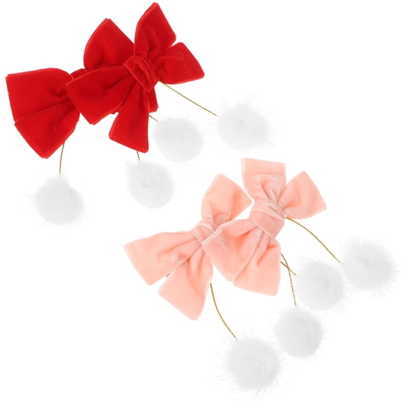 EXHUMKY 2Pairs Lightweight Velvet Bow Hair Clips Assorted Colors for Weddings and Special Events