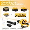 thumbnail image 4 of 21V Portable Cordless Leaf Blower, 100MPH & 476CFM, 2‑Speed Adjustable, Compatible with DEWALT 20V Battery, Tool Only, for Yard Lawn Driveway Cleaning, 4 of 11