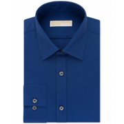 NEW Dark Blue Mens Size 15 Dot-Print Regular-Fit Shirt