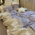 thumbnail image 2 of Princess Style Bedding Set No Filling Korean Romantic Ruffles Blue Purple Single Double Queen Size Duvet Cover Sheet Pillowcase, 2 of 2