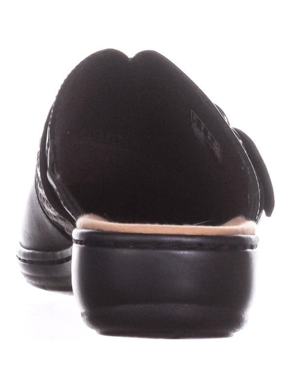clarks black mules