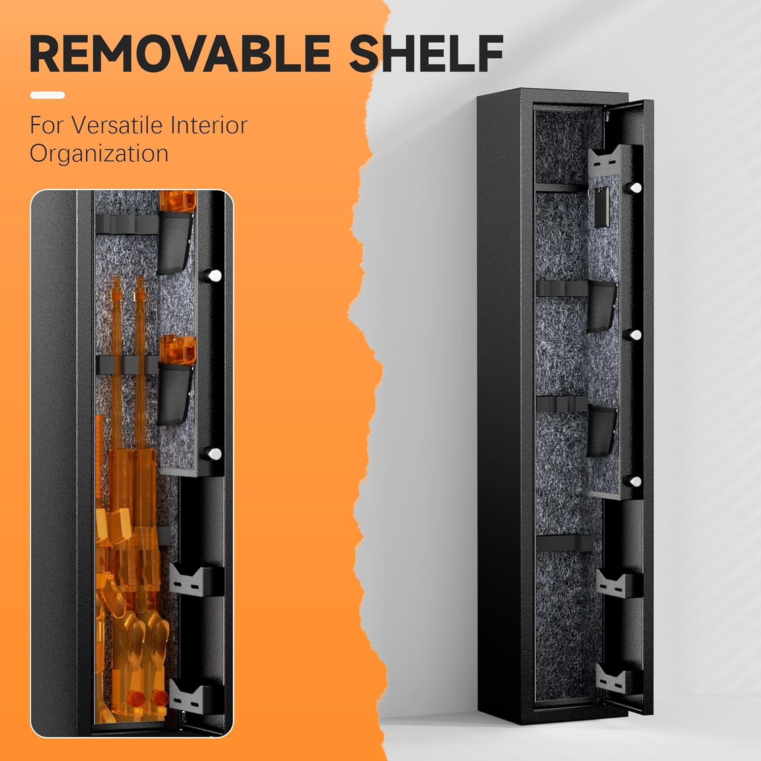 SUNCROWN 2-4 Gun Safe, Gun Cabinets for Rifles and Shotguns, Rifle Gun Safes for Home,Quick Access Rifle Safe with Digital Keypad