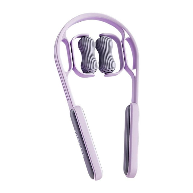 Masajeador de cuello y cervical con rodillo, masajeador de cuello portátil para espalda y cintura. Púrpura