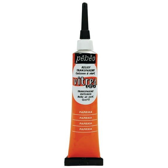 Pebeo Vitrea 160 Glass Paint Glossy Outliners, 20ml, Paprika Orange