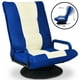 Gymax Chaise de Sol de Jeu Pliant Canapé Paresseux Pivotant Réglable à 6 Positions avec Accoudoir Bleu – image 1 sur 10