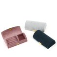 thumbnail image 4 of Caja de joyería arqueada de primera calidad, bolsa de almacenamiento de joyas portátil de viaje, caja de almacenamiento de joyas para aretes y pulseras, azul oscuro, 4 of 5