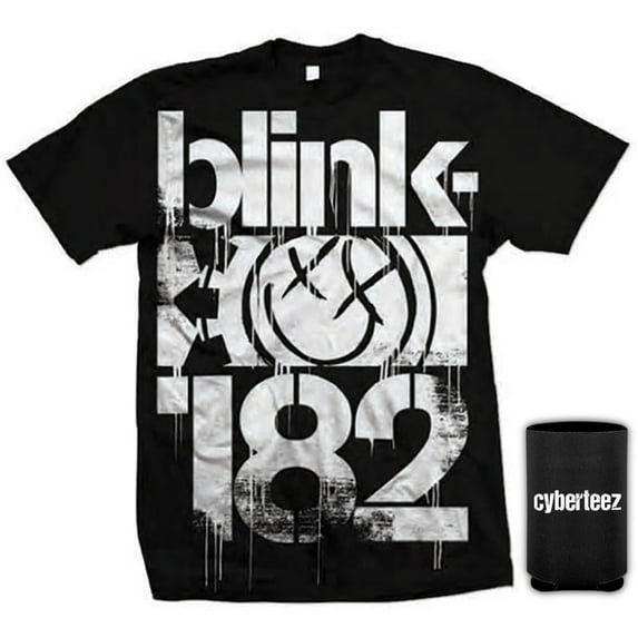 Blink 182 Smiley Face Logo 3 Bars T-Shirt + Coolie (M)