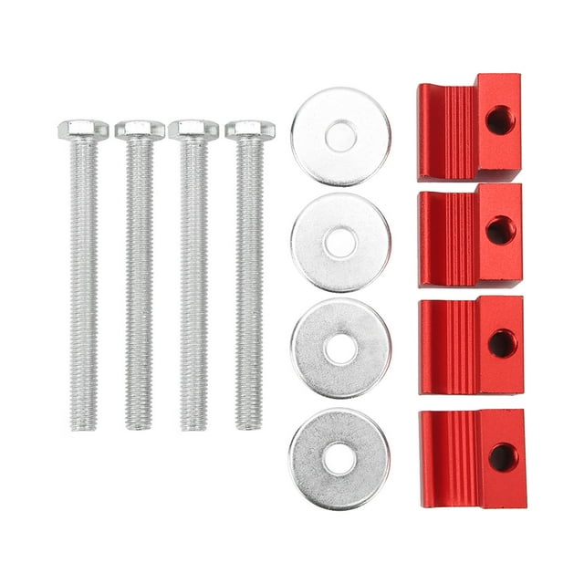 Kit de montaje de 4 ganchos en J para caja de herramientas de camioneta, de aluminio y acero inoxidable, universales, color rojo
