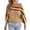 Khaki, variant on Womens Sweater Off Shoulder Oversized Knit Rainbow Striped Long Sleeve Pullover Casual Fall Winter Tops Beige L