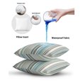 thumbnail image 6 of Waterproof Outdoor Throw Pillows with Inserts 18"x18", Light Blue Striped Soft Decorative Pillowcases for Couch Bedroom, Farmhouse Thin Line Modern Abstract Art Pillow Covers for Sofa Living Room, 6 of 8