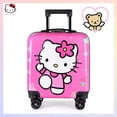 thumbnail image 1 of Maleta con ruedas de 18 pulgadas para niños de Anime Sanrios, con diseño de Hello Kitty Kawaii, maleta con ruedas universal silenciosa para viaje para niñas y niños, 1 of 5