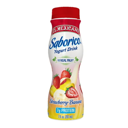 El Mexicano Saborico, Strawberry Banana Protein Yogurt Drink 7 fl oz Bottle