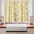 thumbnail image 2 of Ambesonne Leaves Kitchen Curtains, Tropical Golden Tone Leaves, 55"x39", Earth Yellow Pale Coffee, 2 of 3