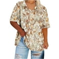thumbnail image 3 of Jsaierl Tops for Women Short Sleeve Casual Vacation Shirts V Neck Soft Tunic Blouses Trendy Plain T-shirts Top Plus Size XL-5XL, 3 of 5
