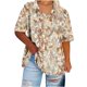 thumbnail image 2 of Karight Plus Size Women Tunic Tops Short Sleeve Tshirts Floral Printed V Neck T Shirt Plus Size Vacation Beach Blouse, 2 of 4