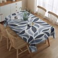 thumbnail image 2 of Blue Leaf Shaped Floral Pattern Rectangle Tablecloth 60"x84",Waterproof Polyester Rectangle Table Cloth, Wipeable Spillproof Polyester Tablecloth for Dining, Camping, Indoor and Outdoor, 2 of 5