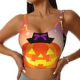 thumbnail image 3 of Goofa Halloween Printed Sports Bras for Women, High Impact Running Bra Workout Crop Tank Tops Longline Sports Bra Push up-Large, 3 of 9