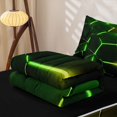 thumbnail image 5 of Erosebridal Lime Neon Hex Zipper Queen Comforter Set with Fitted Sheet and 2 Pillowcases,Green Yellow Polygon Zipper Bedding Set For Boys,Black Reversible,4 Pieces, 5 of 7