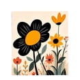 thumbnail image 4 of Stylish Floral Flannel Blanket - Durable Soft & Warm Featuring Whimsical Black Flower Design with Vibrant Orange Yellow & Red Accents, 4 of 7
