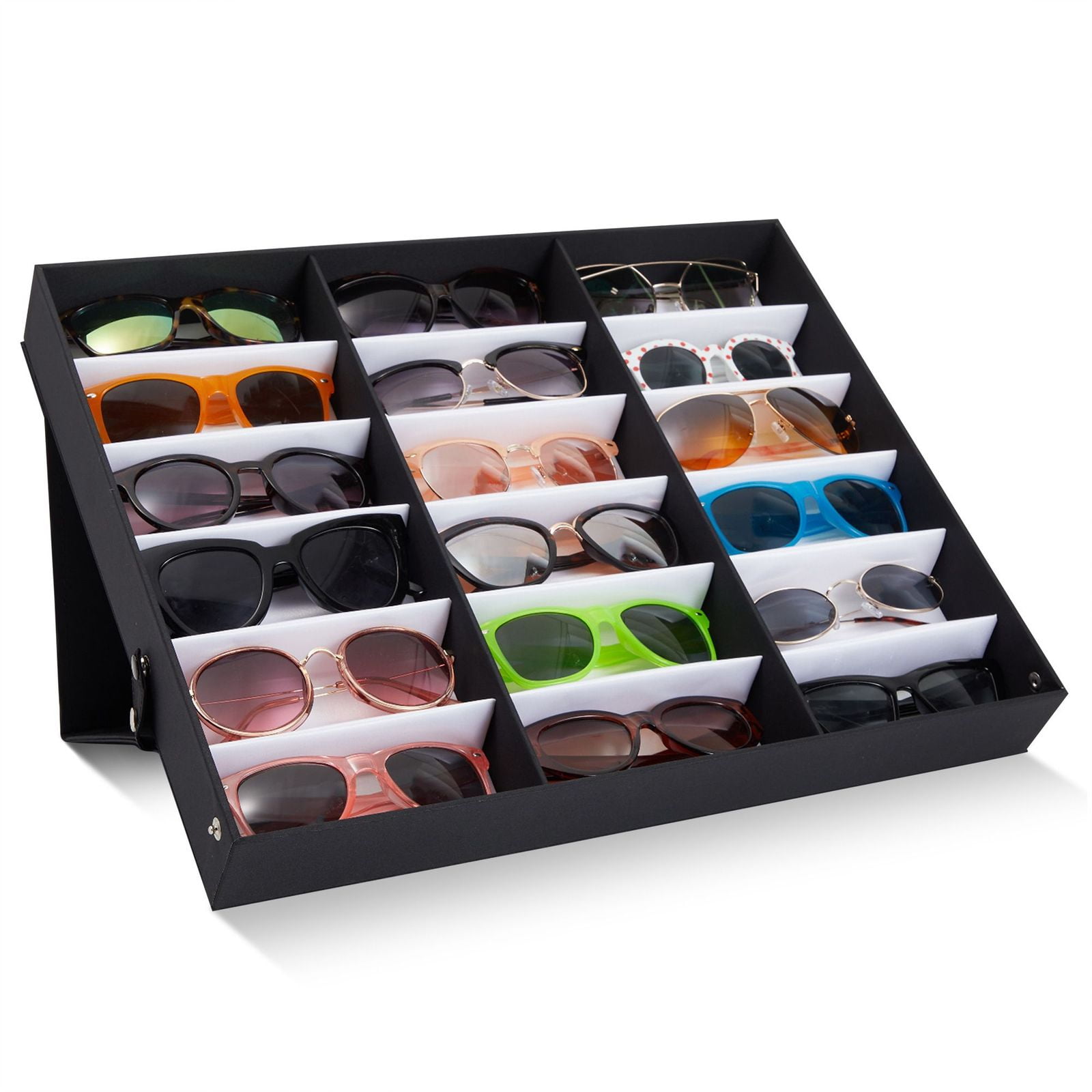 5x Storage Display Grid Stand Case Box Holder 18Slot Eyeglass Sunglasses Glasses 