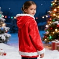 thumbnail image 6 of SRZYMJ Boys Flannel Hooded Pullover Sweatshirt Soft Cozy Casual Wear Youth Childrens Outerwear Jacket Top Red 6-7 Years, 6 of 7