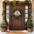 thumbnail image 4 of Welcome Sign for Front Door, Christmas Round Metal Wall Art Wreaths, Xmas Gnomse Gifts Tree Balls Rustic Outdoor Indoor Wall Hanging Sign for Porch Decor Housewarming Gifts 7.9 Inch, 4 of 8