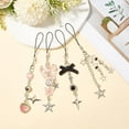 thumbnail image 3 of 4Pcs one Charm Strap 148x17x8mm Acrylic Bowknot Alloy Star Pattern Cool Pendant Decorations for Cell one Bag Card Book Ornaments 1set, 3 of 3