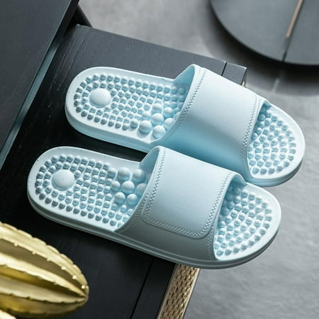 

Todqot Slippers for Women- Flat Bathroom Casual Summer Quick-drying Anti-slip House Slippers Light Blue 38-39