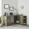 thumbnail image 2 of Naomi Home Ariel Executive L-Shaped Desk with Drawers - Large Modern Corner Computer Desk with Storage Drawers, Shelves, File Cabinet for Home Office - L Shape Desk Ideal for Work from Home - Natural, 2 of 10