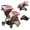 Pink, variant on Guqiart Foldable Double Stroller with Adjustable Backrest, Convertible Twin Stroller, Double Infant Stroller for Newborn and Toddler, Gray