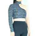 thumbnail image 3 of Haut à une Épaule Réfléchissante pour Femmes, Manches Longues, Col Halter, Blouse Imprimé Zèbre, Tenue de Soirée Aguichant, Chemise Ajustée, Mode Soirée, Hauts pour Femmes, 3 of 8