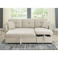 thumbnail image 3 of Partner Furniture Almond Linen Blend 3-in-1 Sleeper Sofa, 54" x 85" x 30", 180 lbs, 3 of 7