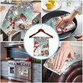 thumbnail image 3 of Teal Christmas Kitchen Towels Set of 4, Water Absorbent Dish Towel, Snowman Truck Xmas Balls Snowflake Decorative Hand Towels - Quick Drying Cloth for Cooking Baking, 18x28 Inch, 3 of 8
