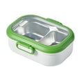 thumbnail image 1 of yulier Stainless Steel Bento Box 2 Compartments Lunch Box Food Storage Snack Containers Snack Box Fruit Box for Work Travel Picnic, Green, 1 of 6