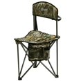 thumbnail image 1 of PORTAL Taburete trípode plegable rápido extra grande con respaldo, silla de camping para pesca con correa de transporte (camuflaje), 1 of 5