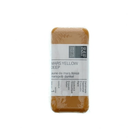 UPC: 0836943001176 | R&F Handmade Paints Encaustic Paint Cake  104ml  Mars Yellow Deep