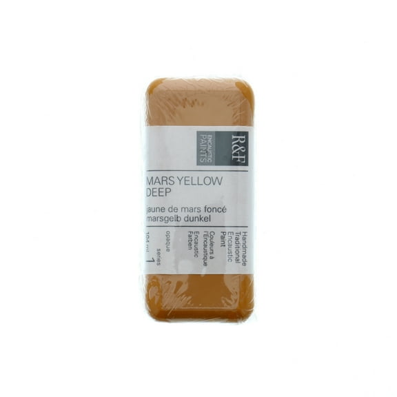 R&F Handmade Paints Encaustic Paint Cake, 104ml, Mars Yellow Deep