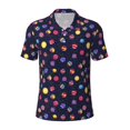thumbnail image 2 of Daiia Planets Pattern Men’s Polo Shirts,Solid Deck Shirt,Classic Fit, Breathable Cotton Polo for Casual and Sport Wear-X-Large, 2 of 7