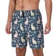thumbnail image 2 of Balery Cute Rabbit Floral Mens Swim Trunks Swim Shorts for Men Quick Dry Inseam Beach Shorts with Compression Liner Pocket-X-Large, 2 of 9