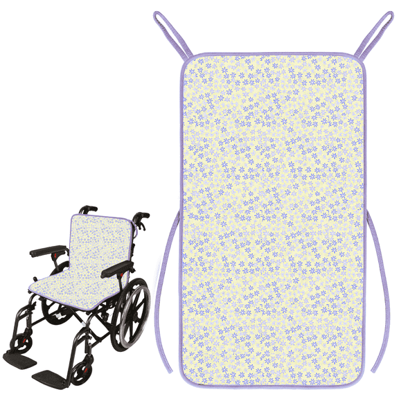 Ehucon Washable Wheelchair Incontinence Pad Seat Protector, Waterproof 4-Layer Reusable Underpad with 2 Loop Handles, 1 Pack, Printed Pattern, 18.9" x 33.9",Dream Cloud Flower