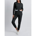 thumbnail image 2 of KelaJuan Women 2 Piece Tracksuits Fleece Warm Long Sleeve Sweatshirt and Elastic Sweatpants for Activewear Workout Outfits, 2 of 6