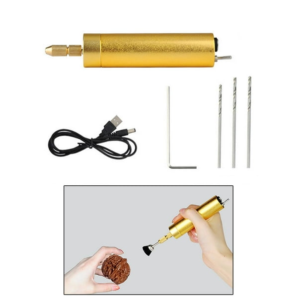 Taladro de mano micro eléctrico Taladro equipo para electrodomésticos Taladro de mano con motor eléctrico para plástico Taladro de - 3 piezas Yotijar Mini taladro eléctrico