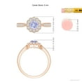 thumbnail image 5 of ANGARA Natural Vintage Inspired Tanzanite Milgrain Ring with Diamond Halo in 14K Rose Gold for Women (Size-5mm) | December Birthstone, Anniversary, Jewelry Gift for Women | Natural Tanzanite Ring, 5 of 9
